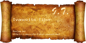 Ivanovits Tibor névjegykártya
